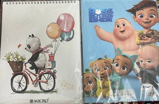 دفتر نقاشی از بالا باز شو سایز بزرگ