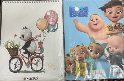 دفتر نقاشی از بالا باز شو سایز بزرگ